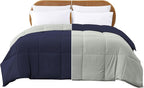 Modern Threads Down Alternative Reversible Comforter Navy/Silver King