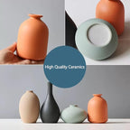YAOBAAOX Set of 4 Small Matte Ceramic Vases - Modern & Bohemian Decor for Home, Office, Shelve, Living Room Table, Mantel, Bedroom, Entryway, Rustic Farmhouse Decorative Vases & More（Hademade