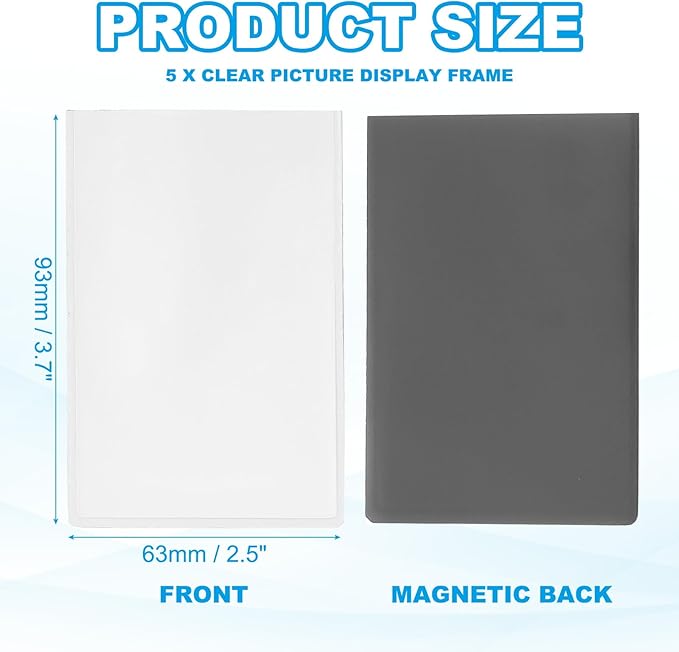 PATIKIL 2x3 Fridge Magnetic Frame, 5Pcs Mini Picture Frames Photo Frame Instant Film Small Picture Holder for Fujifilm Refrigerator, White