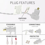 300LIGHTS(2*150L) Warm White Extra-Bright with End Connectors Christmas Decorative Lights 19.44m UL Certified Mini String Light Set Waterproof for Home Garden Holiday Tree Party Patio Wedding