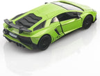 1/36 Scale Lamborghini Aventador LP750-4 SV Diecast Cars Models,Pull Back Vehicles Toy Cars,Cars Gifts for Boys Girls (Green)