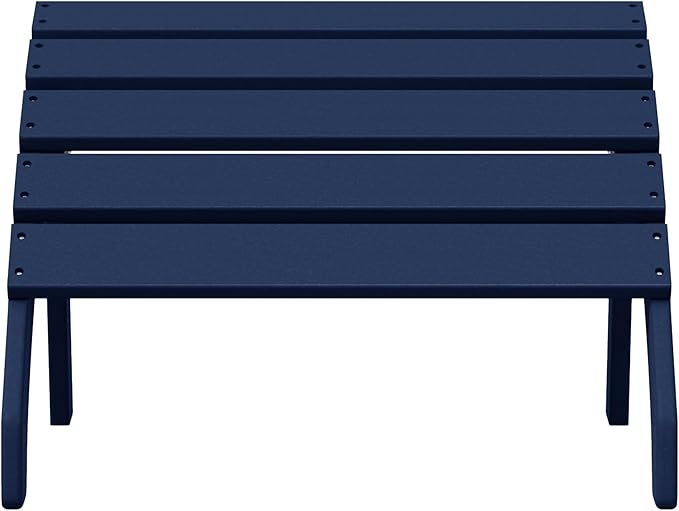 WestinTrends Dylan Outdoor Patio HDPE Adirondack Ottoman Footrest, Navy Blue