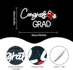 WLHOPE Congrats Grad Neon Sign with Scroll 16.54'' x 9.45'' Graduation Decorations 2025 Adjustable White Red LED lights for Party College High School Class Graduation Gifts