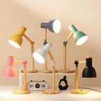 Table Lamp,Wooden Adjustable Tri-Color Desk & Bedside Lamp for Office, Living Room, Bedroom & Kids Room (Green)
