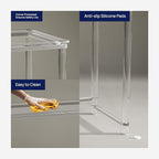 HMYHUM Acrylic Desk, Clear Desk for Home Office for Laptop, Study, Writing, Vanity Table with Cylindrical Legs, Modern, Easy Assembly, 39.4" L x 19.7" W x 29.5" H