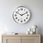 Atomic Wall Clock 10 Inch, Modern Clock Battery Operated Classic Analog Decorative for Kitchen, Living Room, Office, Bedroom, Bathroom (Silver)