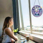Butterfly Suncatcher Stained Glass Window Hanging - 8” Handmade Stained Glass Suncatchers for Windows Hanging - Sun Catchers Indoor Wall Art Garden Decor Catcher with Hook - Butterfly Gift for Women