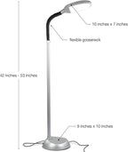 Brightech Litespan Titanium Silver LED Floor Reading Lamp, Energy Efficient, Adjustable Standing, 850-950 Lumens, 12W, 3-Year Warranty