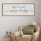 SRSZHIYUE Give It To God And Go to Sleep Sign Wall Decor 40"×15" for Master Bedroom Above Bed Guest Room Over Art Decoration (Wood)