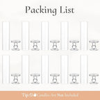 Hurricane Glass Taper Candle Holder: 10pc Tall Hurricane Candle Holders for Home, Clear Tapered Candlestick Holders with Open Ended Glass Sleeve Candle Stick Holders for Table Centerpieces