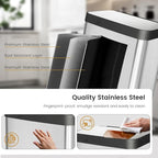 10 Gallon Stainless Steel Trash Can with Removable Inner Bucket, Soft Close Lid, and Hands-Free Foot Pedal - Modern Kitchen Waste Bin