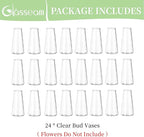 Glasseam Clear Flower Vases for Centerpieces: Modern Glass Vase Set of 24 for Wedding Party Centerpiece Home Table Decor 5.5In Small Bud Vases for Flowers Rose Tulip Stems