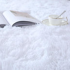 CAIYUECS Shag Area Rug,Indoor Ultra Soft Plush Rugs for Bedroom Living Room, Non-Skid Modern Nursery Faux Fur Rugs for Kids Room Home Decor (4x6 Feet, White)