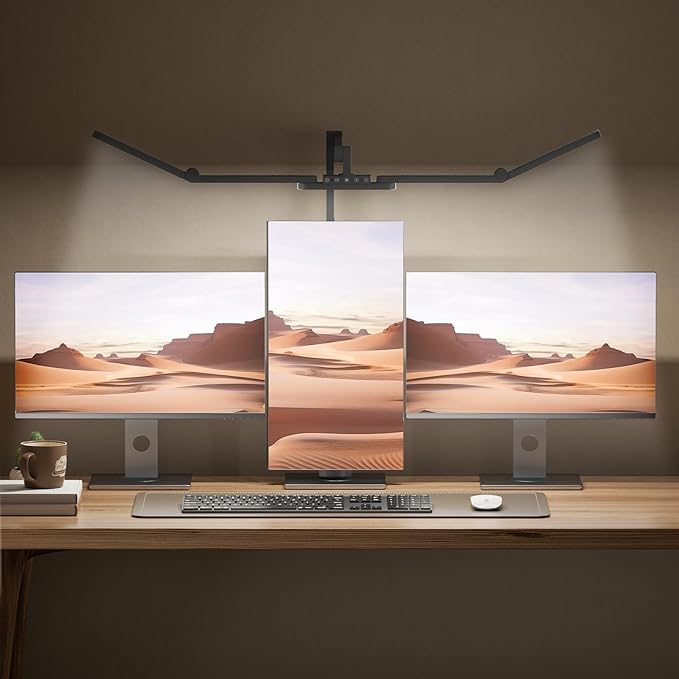 Ultra Bright Architect Desk Lamp with Clamp,Transformable LED Desks Lamp for Home Office,Tall Overhead Led Desk Light[41" Long Dimmable Light Bar],24W Auto Dimmable Desks Lights for Drawing Hobby Use