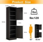 Tall Narrow Storage Cabinet 66.93" H Tall Bathroom Cabinet Metal Pantry Cabinets, 4 Adjustable Shelves for Kitchen, Home Office, Living Room, Dinning Room (16 inches Wide Black)