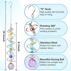 Sun Catchers, 4 Pcs Crystal Suncatchers for Indoor Windows Hanging Decorative Crystals Ball Prism for Yard and Garden Indoor Home Wedding Party Car Mirror Christmas Tree Decorations