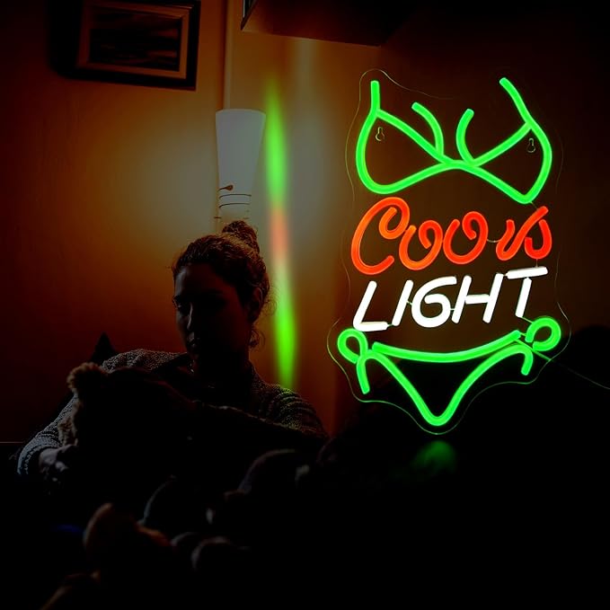 Crs Light Neon Signs for Wall Decor Beer Bar Signs for Man Cave Decor Green LED Neon Sign for Room Neon Light Sign for Wall Decor Birthday Party USB Powered