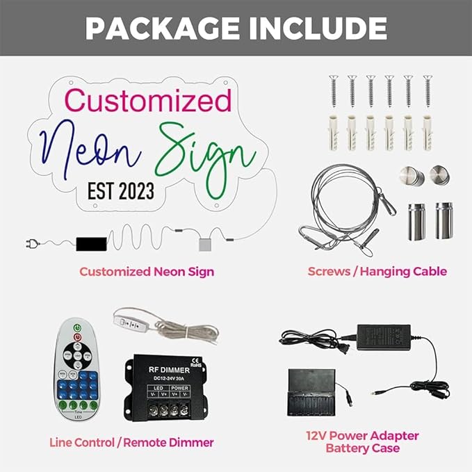 Custom Neon Signs,Neon Sign Customizable for Wall Decor,Personalized LED Neon Sign for Wedding Birthday Party Gift Party Bar Game Room Home Business Shop Name Logo Neon Lights