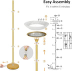 BoostArea Torchiere Floor Lamp, 24W Super Bright LED Standing Lamp, 3000K Stepless Dimmable Pole Lamp with Rotary Switch, 70 Inch Tall Metal Modern Floor Lamps for Living Room/Bedroom/Office/Den, Gold