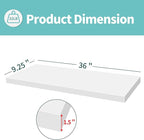 LaVie Home Floating Shelves, 36 Inch Wall Shelf Set of 2, Hanging Shelf with Invisible Brackets, Wall Decor for Bathroom, Bedroom, Living Room, Kitchen Storage, Modern White