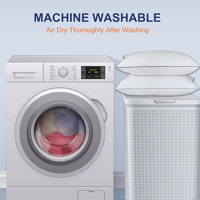 Bed Pillows for Sleeping - Pillows Standard Size Set of 2 Cooling Luxury Hotel Quality Pillow with Premium Plush Soft Down Alternative Fill for Side Back or Stomach Sleepers (Pack of 2)