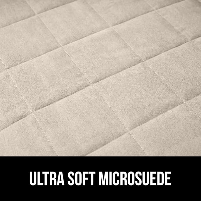 GORILLA GRIP Patented Waterproof Slip-Resistant 70” Sofa Protector Cover, for Leather or Fabric Couch Cushion, Large Microsuede Furniture Covers Dogs Pets Machine Washable Slipcover, Taupe