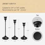 Candlestick Holders 6 PCS Metal Taper Candle Holders, KSWING Black Candle Stick Holders Set, Perfect for Table Centerpiece Mantel Party Wedding Christmas Home Decor, Set of 6