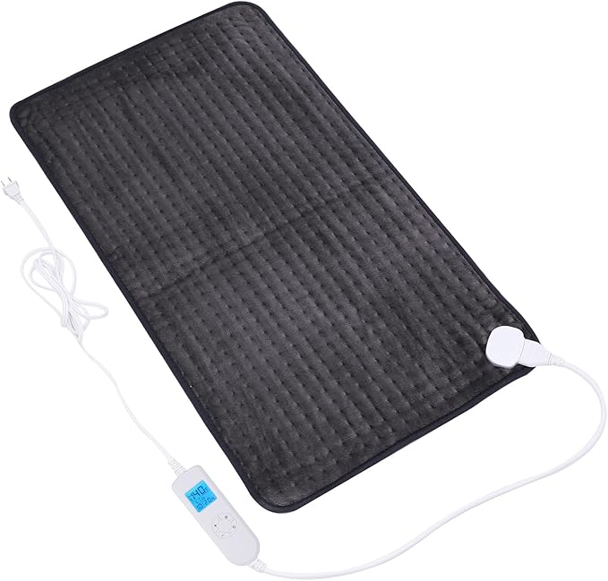 Ruqiji 17''x33'' XXXL King Size Heating Pad with 10 Temperature Settings, Pain Relief for Back/Neck/Shoulders/Menstrual Pain/Leg Cramp Christmas Gifts for Women Men Mom Dad (Dark Grey)