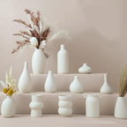 White vase Set of 12 – Ceramic Mini Vases for Pampas Grass, Wedding Centerpieces, Shelf & Table Decor, DIY Crafting, and Home Office Styling,Ceramic vases for Painting