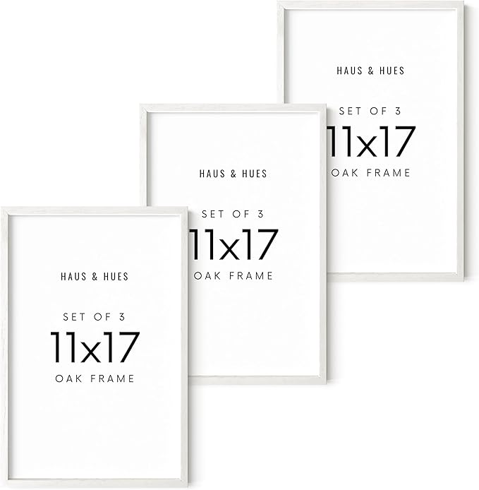 HAUS AND HUES Standalone White Oak Frame Set of 3-11x17