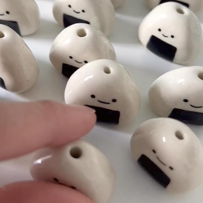 5 PCS Mini Flower Vase, Handmade Ceramic Rice Ball (Japanese Onigiri) Miniature Vases, Charming and Cute Design, Perfect for Dry Flowers - Bulk Bud Vases, Unique and Adorable Japanese Craft