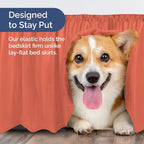 Wrap Around Dust Ruffle Bed Skirt - Coral - for King Size Beds with 24 Inch Drop - Easy Fit Elastic Strap - Adjustable Pleated Bedskirt w/Brushed Fabric - Wrinkle Free - for Women, Men, Kids & Teens