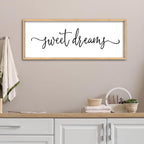 Sweet Dreams Above Bed Wall Decor Sign 40"x15" for Master Bedroom Over Bed Guest Room Wood Framed Wall Art (Wood)