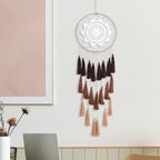 Macrame Dream Catcher for Girls - Large Dream Catchers Boho Wall Decor, Handmade Tassels Ornament Colorful for Bedroom Livivng Room Nursery Apartment (Tan)