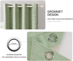 MIULEE Linen Texture Curtains for Bedroom Solid 100% Blackout Thermal Insulated Sage Green Curtains Grommet Room Darkening Drapes for Living Room Nursery 52x120 Inch (2 Panels)