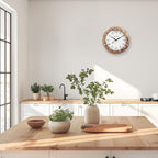 Presentime & Co. Farmhouse Series, Rustic Woven Clock, 14 inch, Natural Woven Water Hyacinth/Sea Grass. Wall Sculpture, Wall Art and Timepiece for Home Decoration/Decoration/Farmhouse Décor