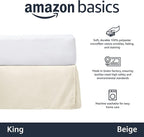Amazon Basics Lightweight Pleated Bed Skirt, King, Beige, Solid