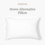 Saatva Down Alternative Pillow - Hypoallergenic Pillow with Plush & Airy Feel - Breathable Organic Cotton Cover - Lofty Microdenier Down Alternative - Queen (28"x16"), 1 Pack
