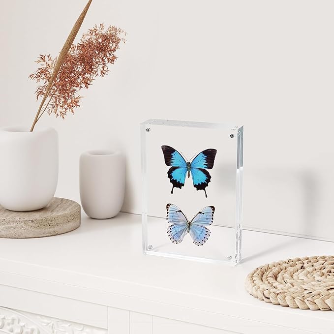 SYNTRIFIC 20 PACK Magnetic Picture Frame,5X7 Acrylic Frame Double Sided Picture Frame,20mm Thickness Magnetic Premium Acrylic Picture Frames Gifts Ideal