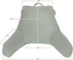 Nestl Reading Pillow Standard Bed Pillow, Back Pillow for Sitting in Bed Shredded Memory Foam Chair Pillow Reading & Bed Rest Pillows Sage Green Back Pillow for Bed, Bed Chair Arm Pillow with Pockets