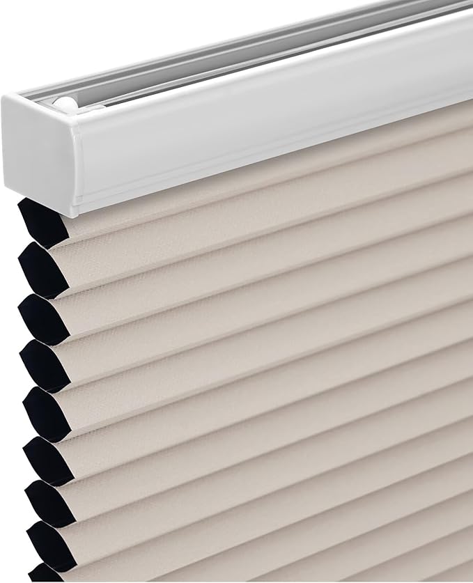 Changshade Cordless Cellular Shades, Blackout Honeycomb Shades for Windows, Pull Down Pleated Blinds, Easy to Install for Indoor Windows and French Doors,39" W x 72" H, Beige