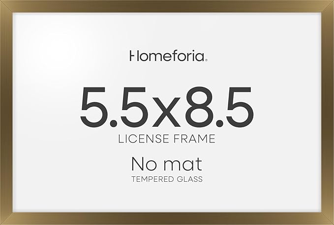 Homeforia 5.5 x 8.5 Business License Frame Bronze, High End Metal 5.5x8.5 Certificate Frame, 8.5x5.5 Document Frames for Wall or Tabletop, 5.5 by 8.5 Picture Frames, Tempered Glass, Wall Kit, Set of 1