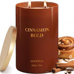 Goodpick Cinnamon Bold Scented Soy Candle, 22oz Long Burning 120H, Warm Spicy Vanilla Clove Gourmand, Home Aromatherapy Candles