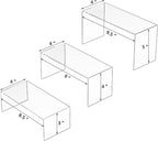 8.5x9x9.5 Inch Acrylic Risers Display Stands 3pcs, Rectangular Display Risers 3 Steps, Clear Acrylic Stand for Brand Store, Retails