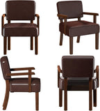 Accent Chair, PU Leather Living Room Chairs Oversize with Soft Seat and Armrests for Living Room Dinning Room Bedroom Reading Room Waiting Room