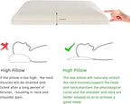 SUQ I OME Adjustable Slim Sleeper -Thin Flat Latex Pillow for Sleeping with 2 Removable Layers 3 Heights(1'', 2.5'', 3.5''), for Stomach, Side and Back Sleepers,Cube White