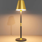 Modern LED CordlessTable Lamp,4000mAh Rechargeable Battery Desk lamp,3 Level Brightness Night Light,Minimalist Design, for Couple Dinner/Coffee Table/Restaurant/Bedroom(Gold&Black)