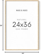 HAUS AND HUES 24''x36'' Beige Oak Wood Frames Set of 1 - 24x36 Natural for Posters, Frame Wood, Poster Wall, Light Picture (Beige Oak)