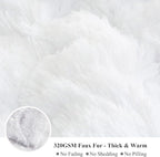XeGe Luxury Faux Fur Throw Blanket, White Soft 50x60 Fluffy Blanket Throw, Shaggy Plush Decorative Couch Blanket, Cute Furry Throw Holidy Fuzzy Lap Blanket for Kids Women Men Teen Girls White