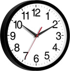 14 Inch Wall Clock Modern Battery Operated Silent Non Ticking Large Analog Clock for Living Room Office Home Bedroom Kitchen Bathroom(Black)